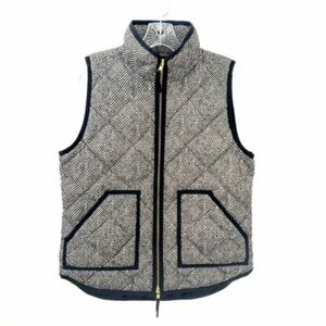 J. Crew | Women's black herringbone quilted puffer vest